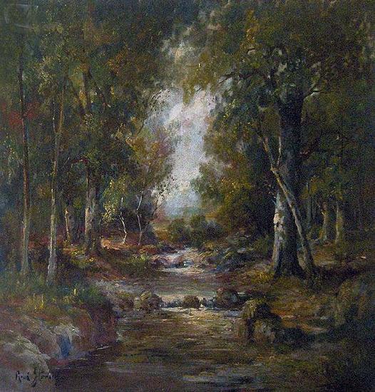 unknow artist River in a forest France oil painting art